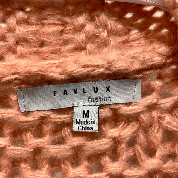 FavLux Pink Bubble Sleeve Knit Cardigan Size Medium - Picture 4 of 4